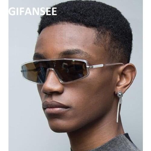 Cat Eye Sunglasses Oversize Men Women One Pieces Flat Top Mirror Gradient Lens Luxury Designer Eyewear UV400 Glasses Shades