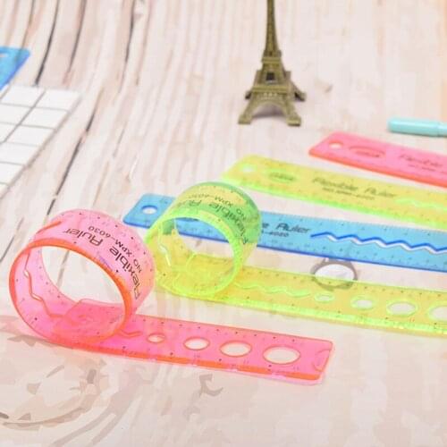 30cm Super Soft Ruler Flexible Creative Straight Ruler Plastic Drawing Tools Cute Study Supplies for Student Kawaii Stationery