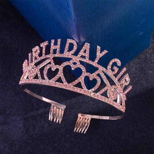 1PC Crystal Rhinestone Tiara Princess Crown Birthday Hairbands Accessories Adult Girls For Birthday Wedding Party Decorations