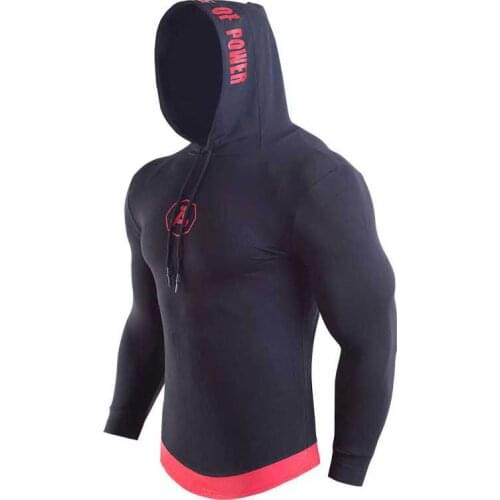 Men Quick Dry Cap Hoodie Sweatshirt Sporting Jersey Compress Fitness Tight Rashgard Shirt Gymming Bodybuilding Runs Jacket M1722
