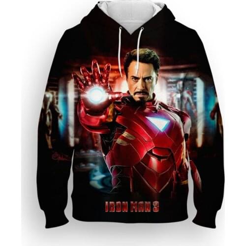 Iron Man 3D Print Oversized Men Sweatshirts Harajuku Male Clothing Spring Autumn Boy Girl Children Hoody