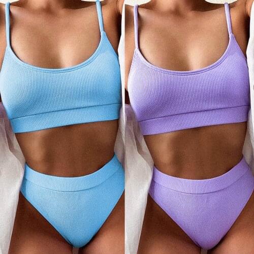 Women Solid Summer Swimwear Bikinis Sexy Biquinis Set Push Up Bathing Suit Swimsuit Ladies Halter Beachwear Swimming Bikini D28