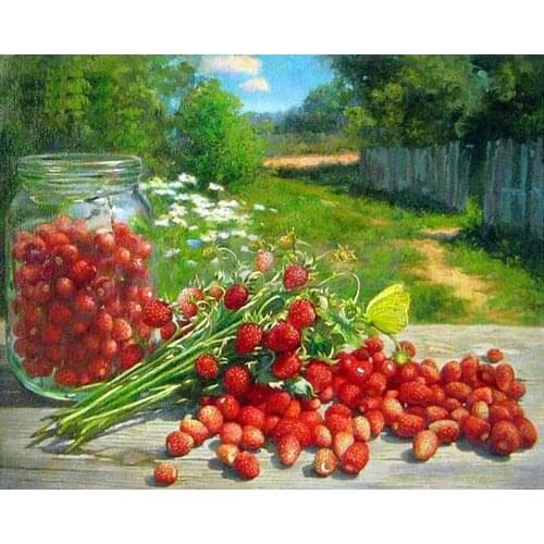 14/16/18/27/28 L7637 landscape strawberry Handmade Counted Needlework Embroidery DIY DMC Cross Stitch Kits Crafts