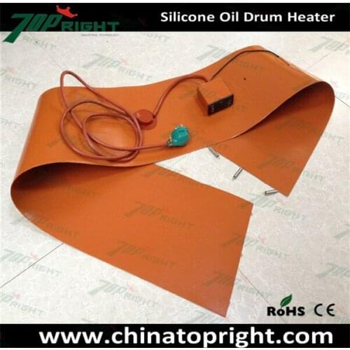 200x860mm Electric Flexible customized silicone rubber oil drum heater with plug and temperature control box with thermostat