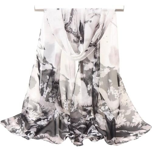 2020 NEW Beach pastoral flower print chiffon scarf silk square hijab cool shawl ladies foulard femme Scarves hair bufanda mujer