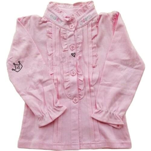 2018 Childrens Clothing Spring Girls Blouse Laciness 100% Cotton Bottoming Shirt Kids Girls Long-sleeve Shirt Child Top