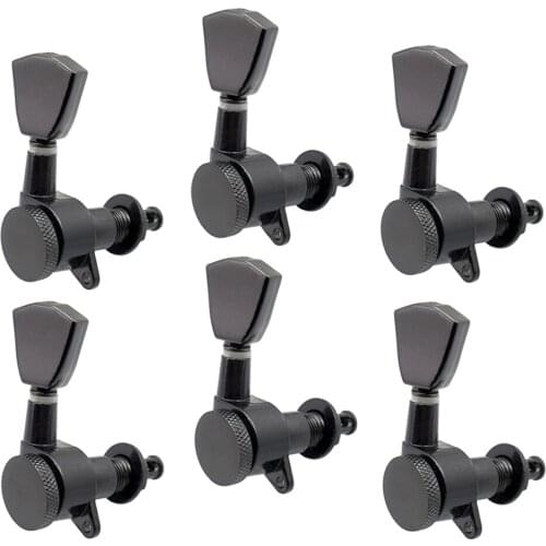 6pcs 6R Electric Guitar Tuners Machine Heads Tuning Pegs (Black)