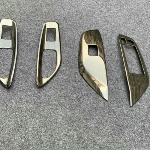 Auto Armrest trim The inner window lift button trim for Yaris 2020 ,stainless steel ，Left hand drive