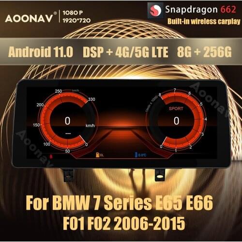 12.3 Inch Snapdragon 662 Android 11.0 car radio For BMW 7 Series E65 E66 F01 F02 2006-2015 multimedia player Stereo 8+256GB