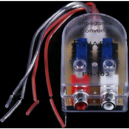 12V RCA Car Stero Radio Converter Speaker High To Low Amplifier Audio Impedance Converter E7CA