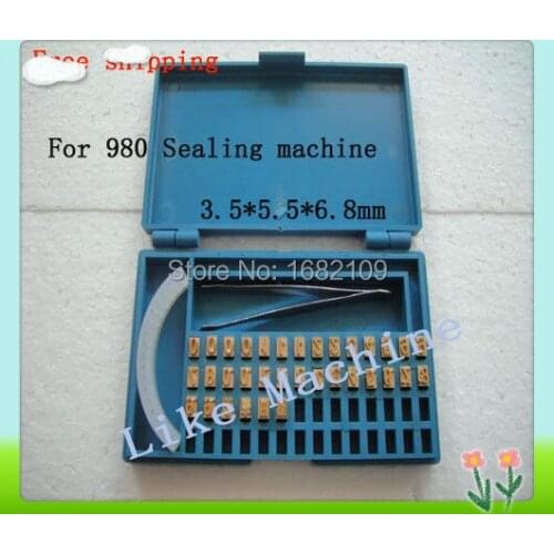 Free shipping,3.5*5.5*6.8MM,34pcs/lot,Number font, characters for date coder, hot stamp coder,for 980 sealing machine