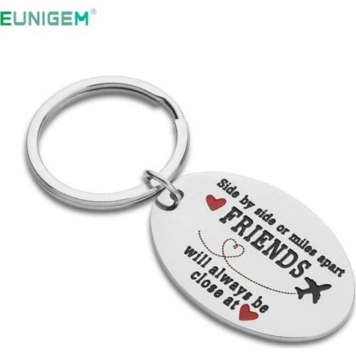 Key Chain Friendship Gift Keychain for Women Best Friend Keychain Birthday Sister Besties BFF Stainless Steel Keyring