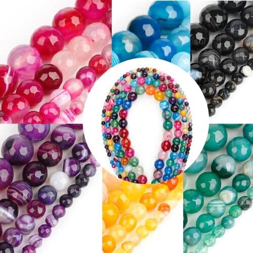 38CM Colorful Stone Beads 4 6 8 10MM Loose Beads for DIY Bracelet Necklace Earrings Fashion Jewelry findings Accessories