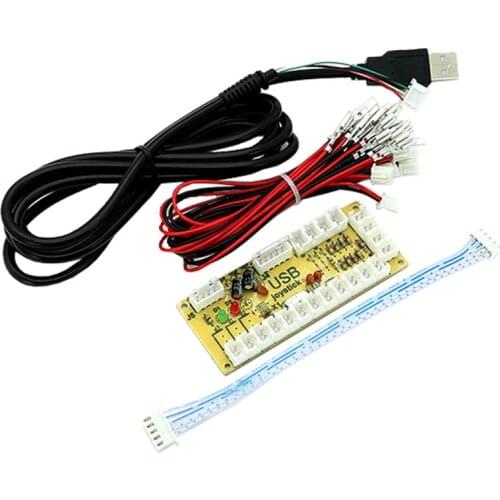 DIY Zero Delay USB Arcade PC Encoder For Joystick Arcade Rocker Circuit Board Control Module For Mme 2pin With Cable Button