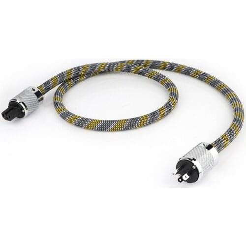 Hi-End Audio 6N OCC AC power cable with Carbon fiber Rhodium plated AC US power plug power cable