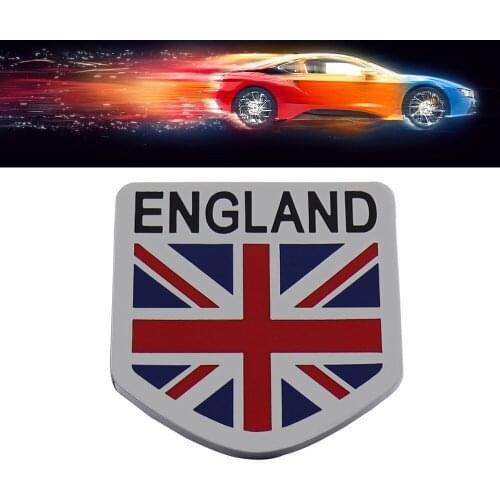 Chrome ENGLAND Britain Flag shield for Auto Front Grill Grille Emblem Badge