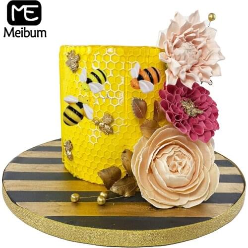 Cupcakes Fondant Tools Honeycomb Mold Bees Silicone Molds Cake Decorating Supplies Sugarcraft Paste Pan Polymer Clay Baking Tool