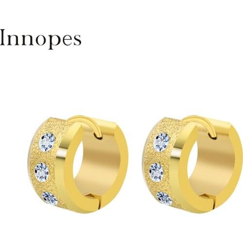 Innopes Fashion Lovely Girls Hoops Small Earrings Skinny Gold Boho Classic Zircon Earrings Stud Thin Hoops Gift Jewelry