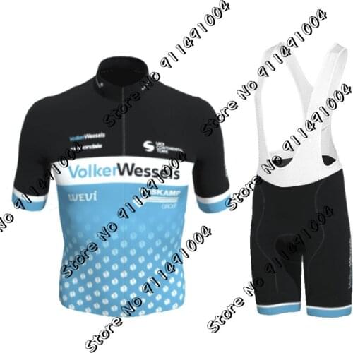 VOLKERWESSELS 2021 Cycling Jersey Set Mens Clothing Summer Road Bike Shirts Suit Bicycle Bib Shorts Ropa Ciclismo Maillot