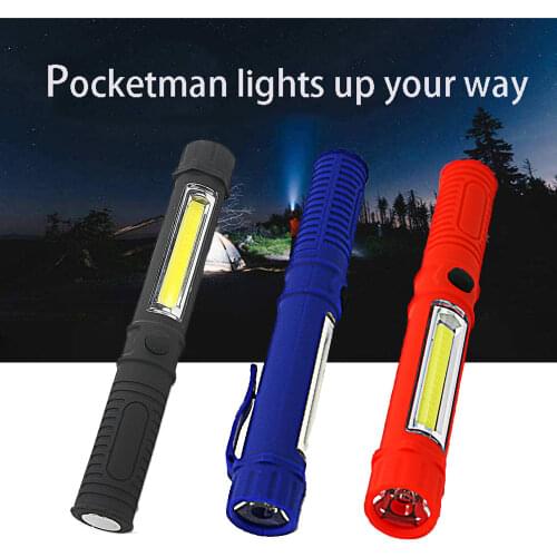 Multifunction COB LED Portable Mini Pen Work Light Inspection Torches Magnetic Base Waterproof Used For Camping Cycling Work