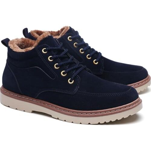 2020 Super Warm Mens Winter Suede Leather Ankle Boots Men Autumn Snow Boots Leisure Autumn Boots Mens Shoes