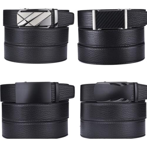 2021 Automatic Buckle Genuine Leather Belt Mens Brown Black Cow Leather Belts for Men Business Male Designer Luxury Strap B368