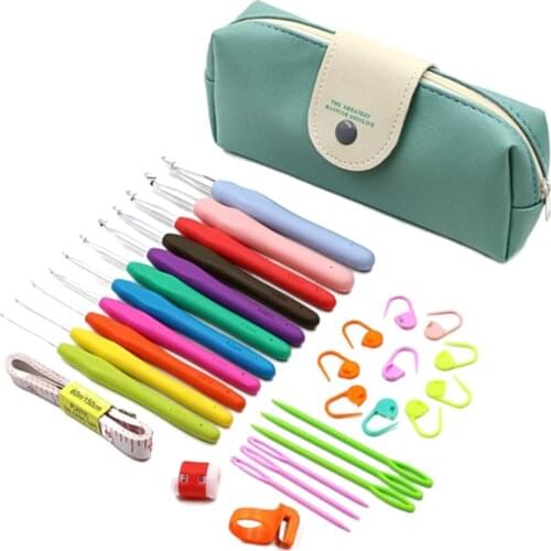 Soft Resin Silicone Portable With STORAGE Crochet Hooks Set for Knitting Needles Craft Crafts Arthritic Hand Women