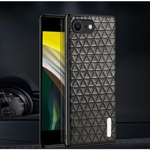 Original Geometric Grain Leather Phone Case For iPhone SE 2020 11 Pro Max 12 Mini X XS Max XR 5s 6 6s 8 7 Plus Protective Cover