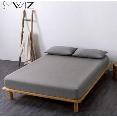 Pure Cotton Bed Fitted Sheet Mattress Cover for Home Bed Hotel Four Corners with Elastic Band Bed Sheet(no Pillowcases) 2021 New