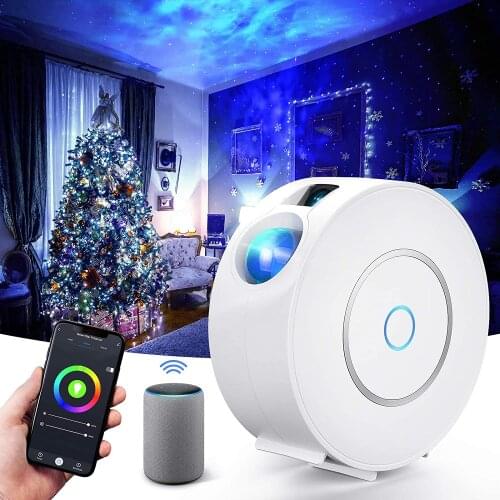 2 in 1 Projector Starry Sky Smart Light Night Light Projection Nebula Light Galaxy Projector Work With Alexa Google Home kids