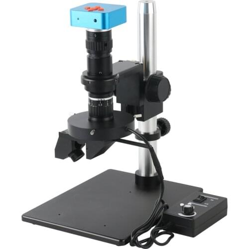 HD HDMI Industrial Video Microscope Camera 2D 3D 0.6X-5X Stereo 200X C Mount Zoom Lens Adjustabe 208/Pcs LED Ring Light Set