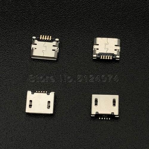 20pcs/lot MICRO USB 1.0 Female socket SMD Flat Base Full Copper Shell Socket Data Charging Port MK5P 2foot 5pin 5p Full Patch