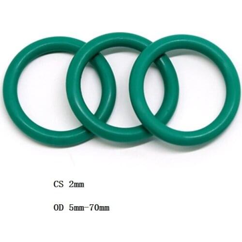 FKM O-Ring Rubber Seal Washer Green O Ring OD 5 mm - 70 mm CS 2mm