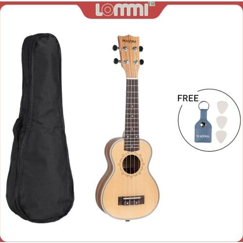 LOMMI Spruce Top Zebrawood Back 21 Inch Soprano Ukulele Guitar 4 Strings Guitar Ukulele Kids Gift Musical Instruments Beginner