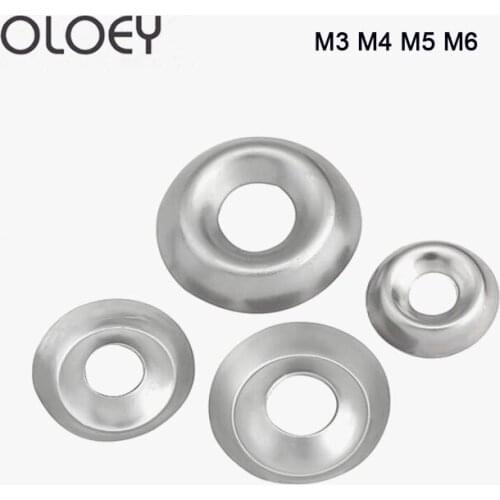 304 Stainless Steel Gaskets Fisheye Washer Concave Taper Solid Gasket M3 M4 M5 M6 20/40pcs