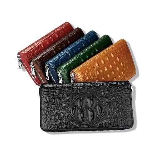 Genuine leather wallet large zipper capacity Men Wallet First layer cowhide Casual Soild With Coin Pocket man purses wallets