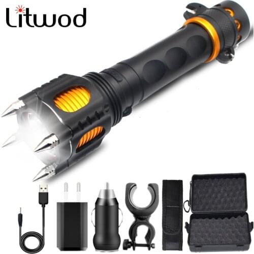 Attack Head Cree XM-L T6 Tactical LED Flashlight Powerbank Rechargeable Waterproof 18650 Battery Self Defense Bike Lantern