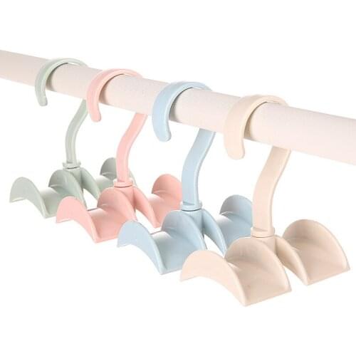 Rotated Storage Rack Bag Hanger Without Punch Clothes Plastic Rack Creative Tie Coat Closet Hanger Wardrobe Organizer