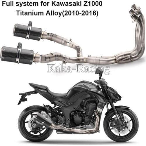 For Kawasaki Z1000 Motorcycle Exhaust Muffler Full System Modified Slip on Titanium Alloy Front Mid Link Pipe Tube 2010-2016