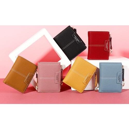 Womens Slim Wallet Thin Credit Card Holder Minimalist Leather Coins Purse Wallet