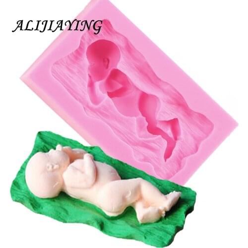 1Pcs 3D Baby Silicone Mold Chocolate Fondant Cake Decorating Tools for the baby shower favour gifts Fondant chocolate mold D0442