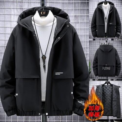 2021 new winter cotton clothing mens trend fat cotton clothing 150 kg mens Hooded cotton jacket Plus size 7XL 8XL 9XL 10XL