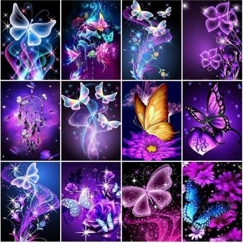 5D DIY Full Square Round Diamond Painting Butterfly Mosaic Diamond Embroidery Animal Picture of Rhinestone Home Decoration