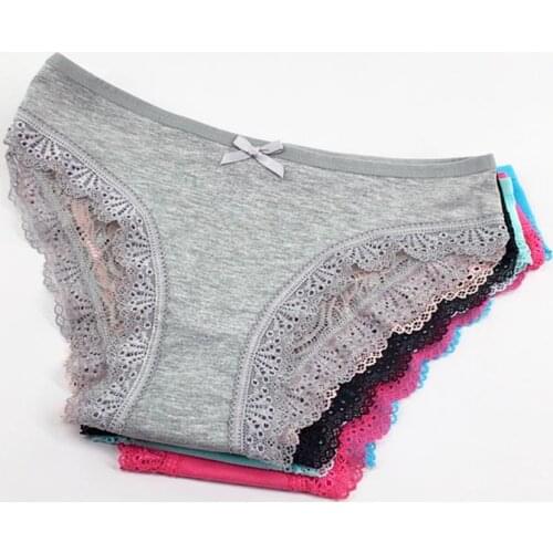 6 Pcs / Lot Low Rise Lace Lingerie Womens Briefs Panties Sexy Underwear 9495