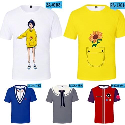 Anime Wonder Egg Priority Cosplay Costume T-shirt Ai Ohto Neiru Aonuma Rika Kawai Momoe Sawaki Kids Adult Short Sleeve Top