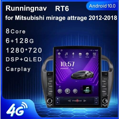 9.7" Android 10.1 For Mitsubishi mirage attrage 2012-2018 Tesla Type Car Radio Multimedia Video Player Navigation GPS RDS no dvd