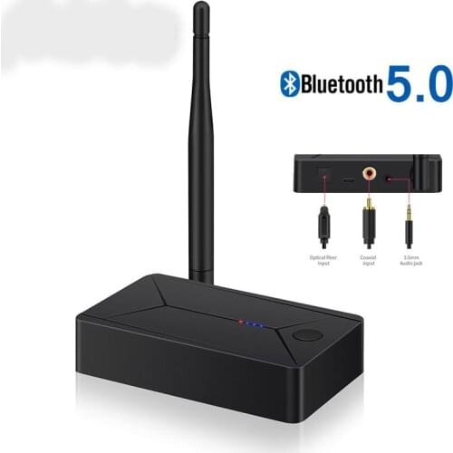 Bluetooth 5.0 Audio Transmitter 3.5mm AUX Coaxial optical Fiber Jack Stereo Wireless Adapter For TV PC Bluetooth Speakers