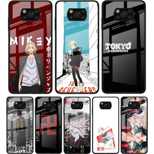 Tokyo Revengers for Xiaomi Poco X3 NFC F3 M2 F3 F2 X2 X3 Pro Redmi Note 8 9 10 Pro 8T 9T 9S Tempered Glass Phone Case Coque