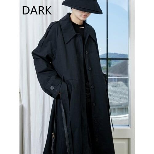 [DARK] Autumn niche yoji Yamamoto dark heavy industry super long loose waist windbreaker jacket