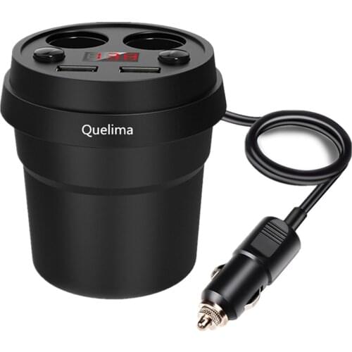 Dual 2 USB Ports 12V-24V Car Lighter Slot Charger Adapter, Multi-functional